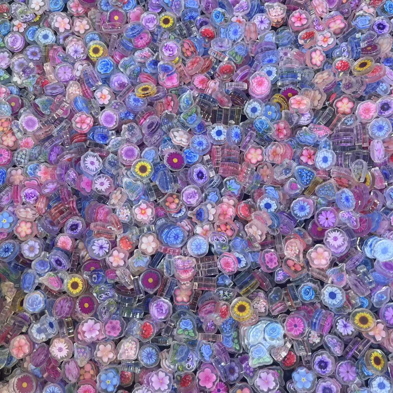 1cm flowers- Mini Acrylic chips