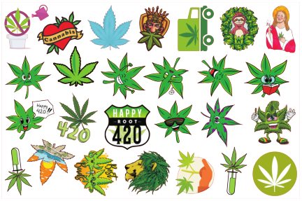 420 Happy leaves-8cm big chip(random mix)