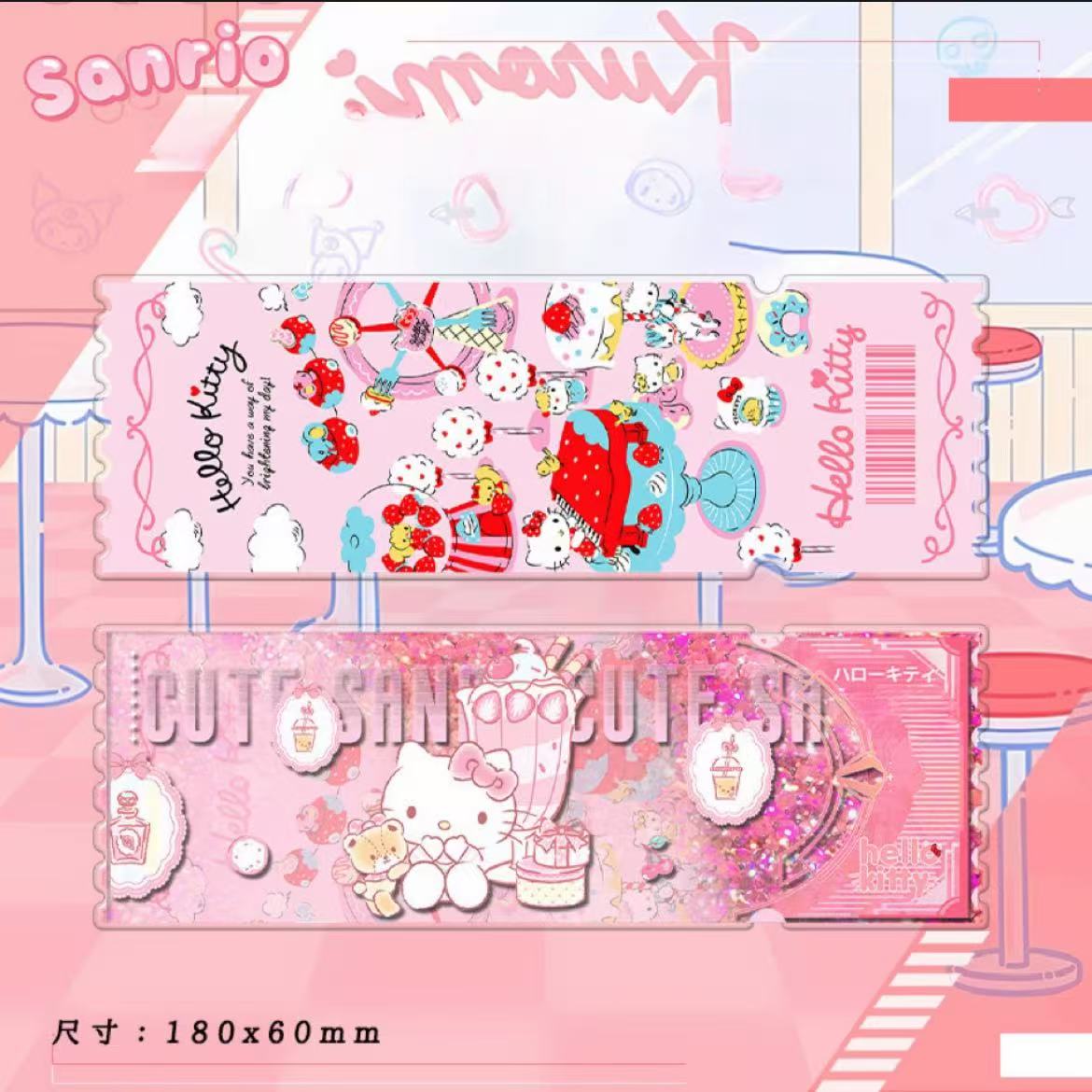 Sanrio acrylic ticket quicksand