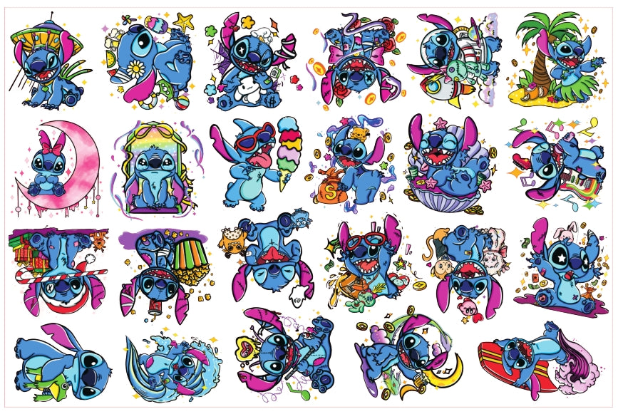 Stitch drawing-8cm big chip(random mix)
