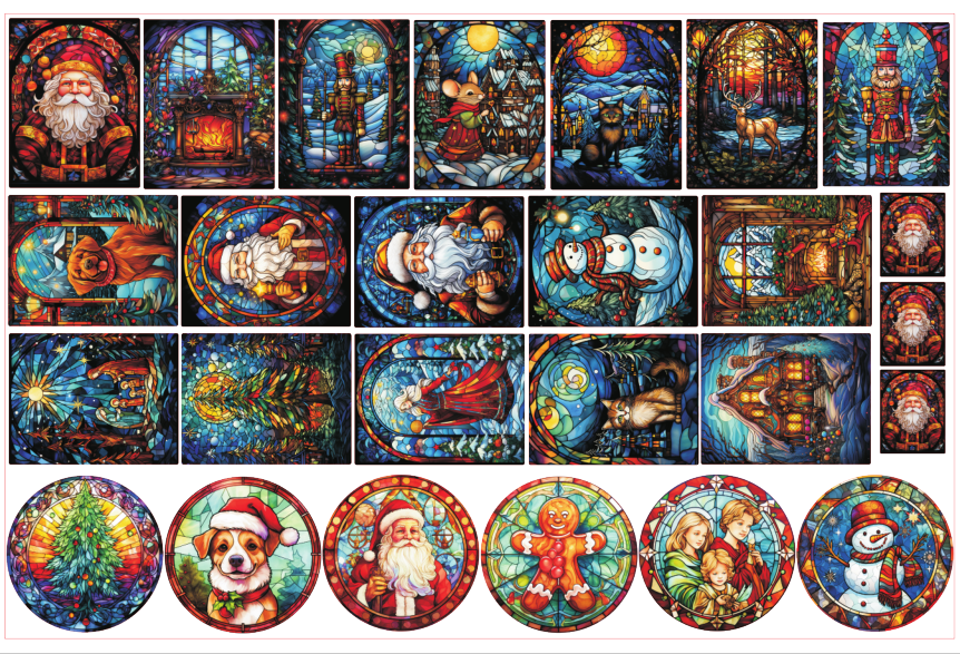 Christmas cards -8cm big chip(random mix)