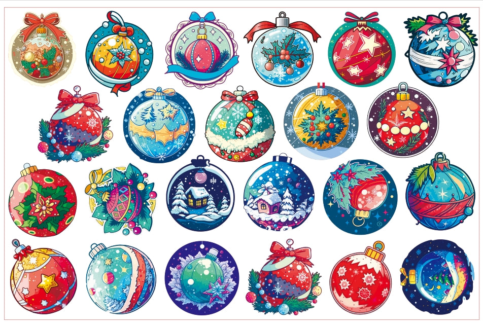 Christmas balls -8cm big chip(random mix)