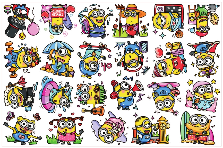 Minions drawing-8cm big chip(random mix)
