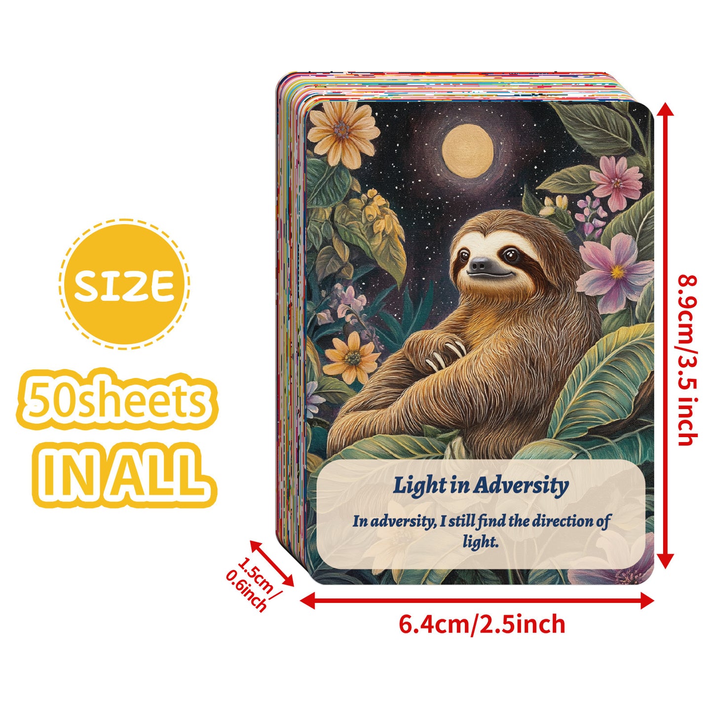 Animal positive saying cards 50pcs/set 6.4cm*8.9cm