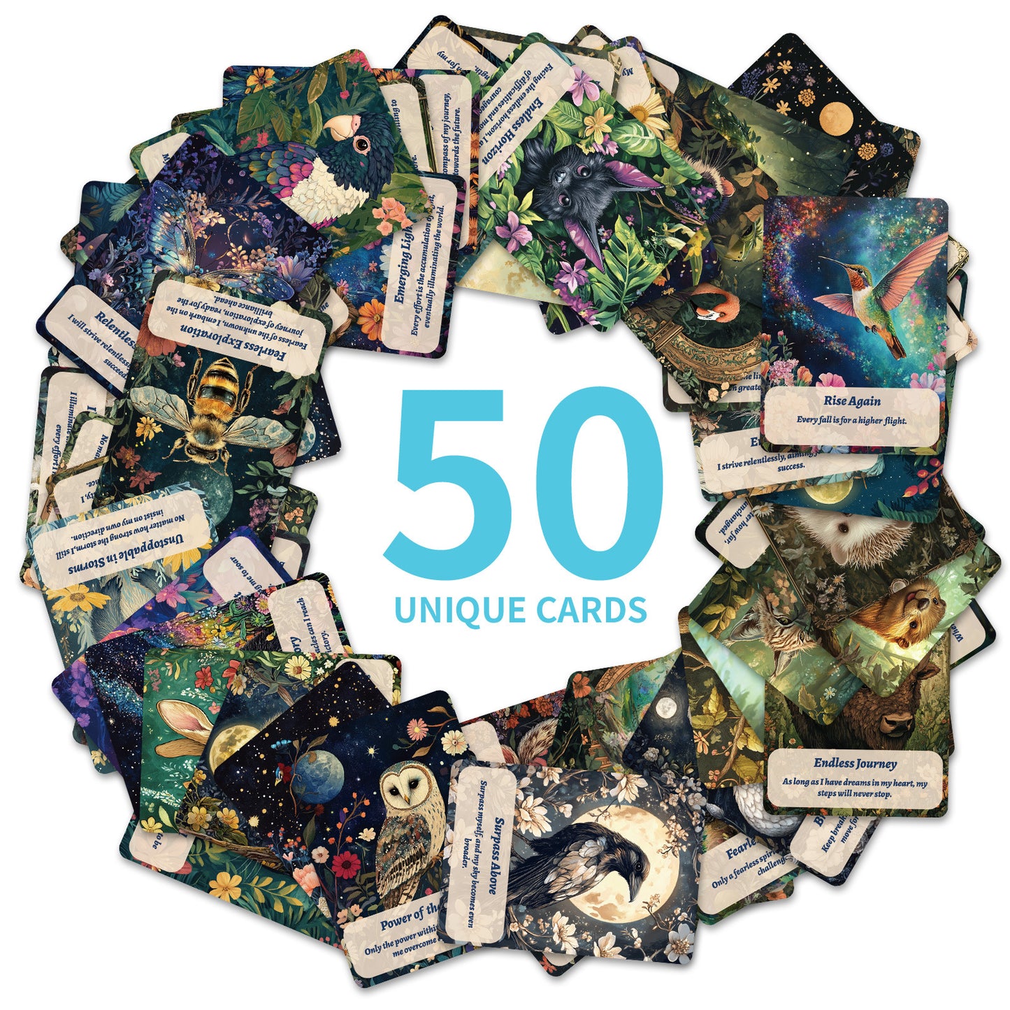 Animal positive saying cards 50pcs/set 6.4cm*8.9cm
