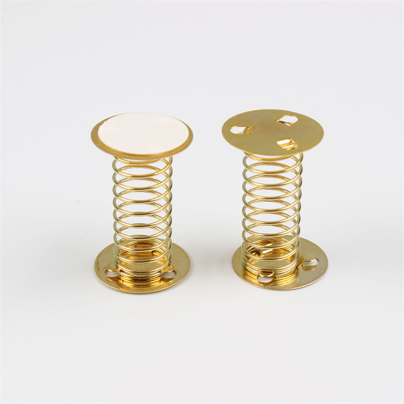 Metal spring base with adhesive