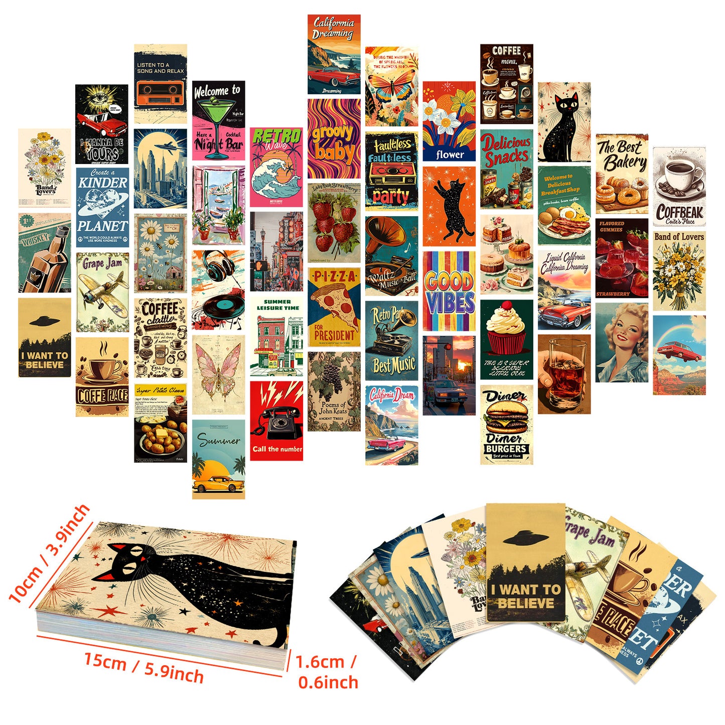 Retro cards 50pcs/set 15cm*10cm