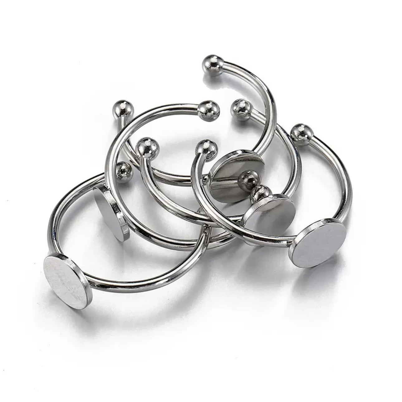 DIY Ring 8mm 18K stainless steel adjustable open ring