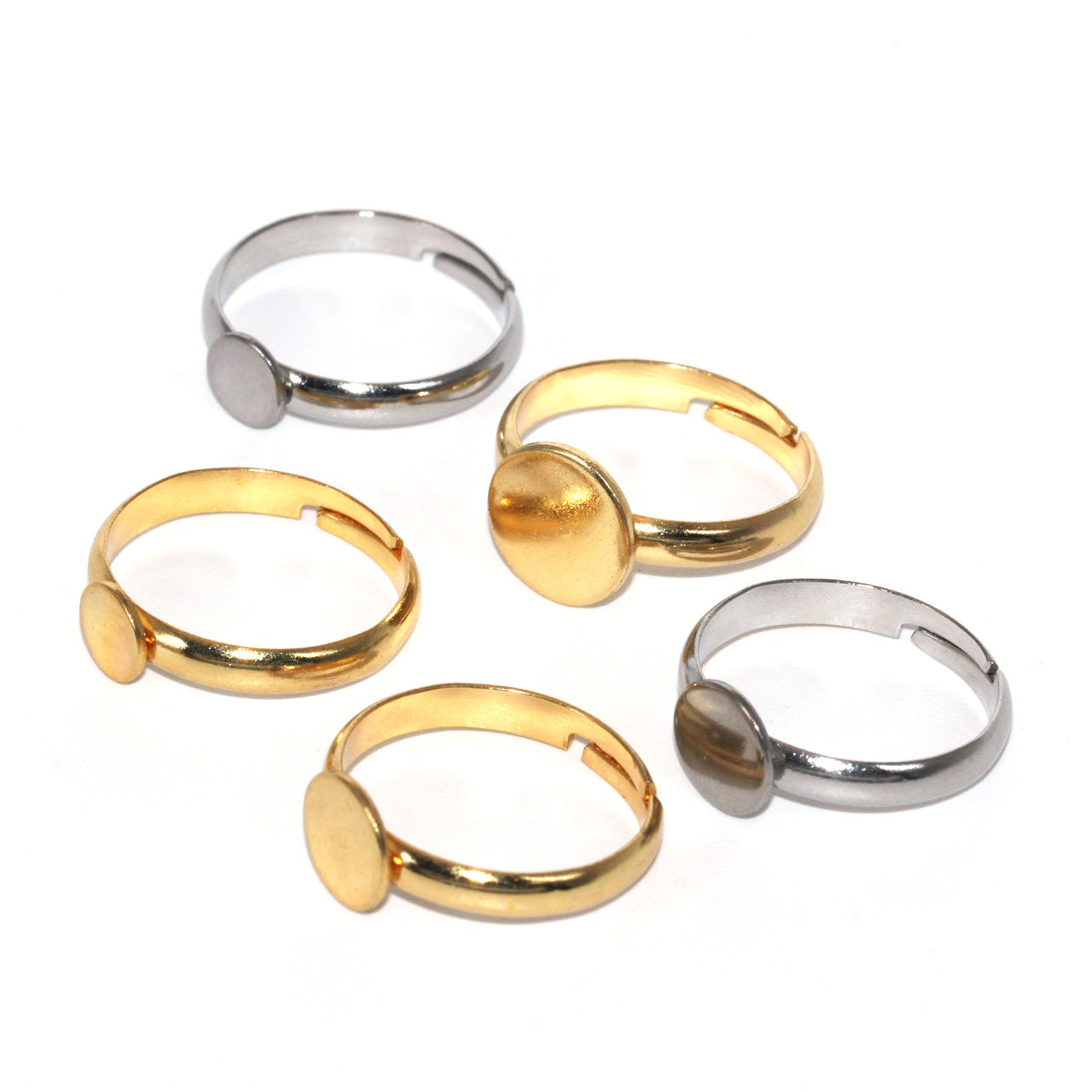 DIY Ring 6mm 18K stainless steel adjustable ring