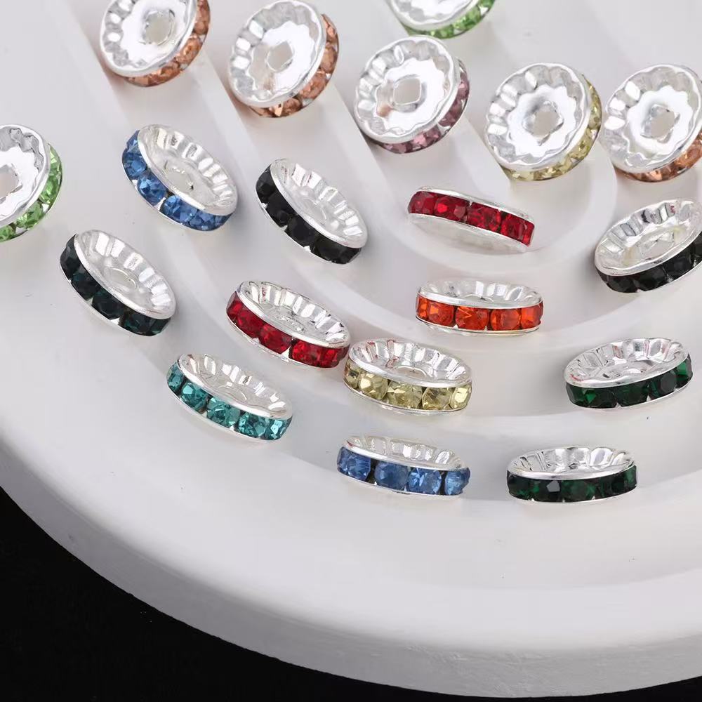 Red stone spacers 100pcs 1set