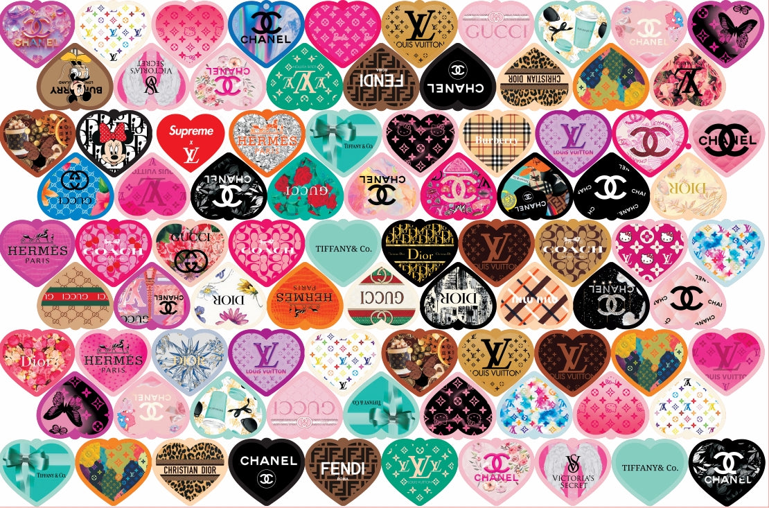 Designer in heart-8cm big chip(random mix)