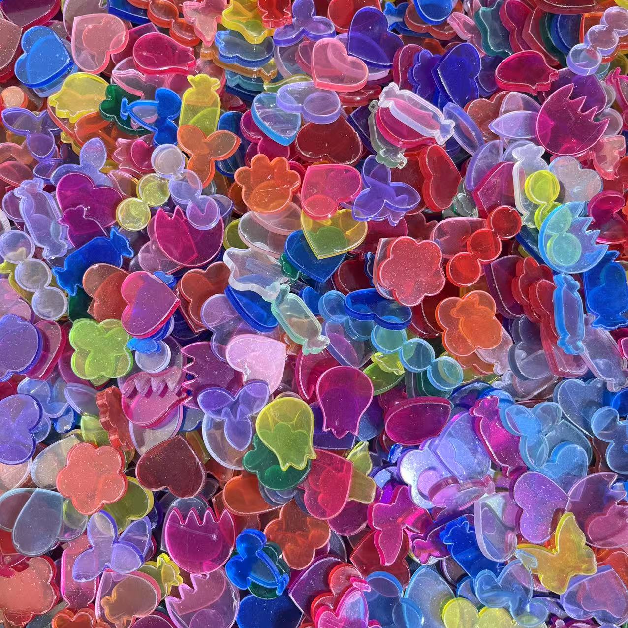 Colorful chip different shape, 4cm-Acrylic chips