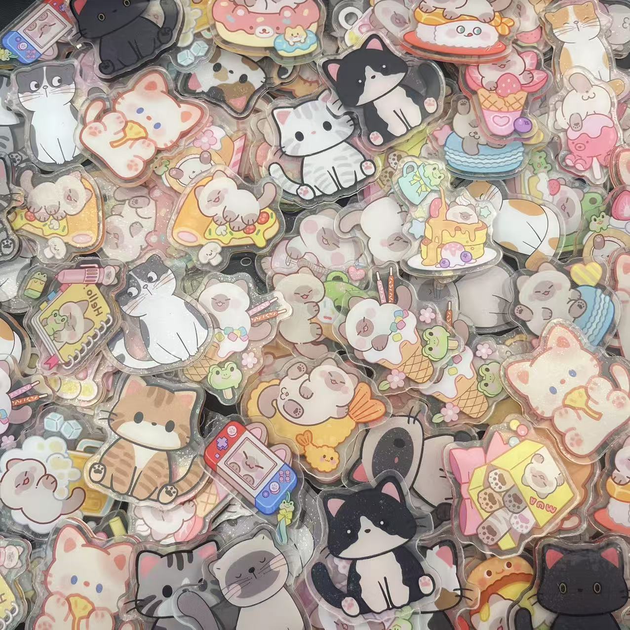 Cute cats 4cm -Acrylic chips