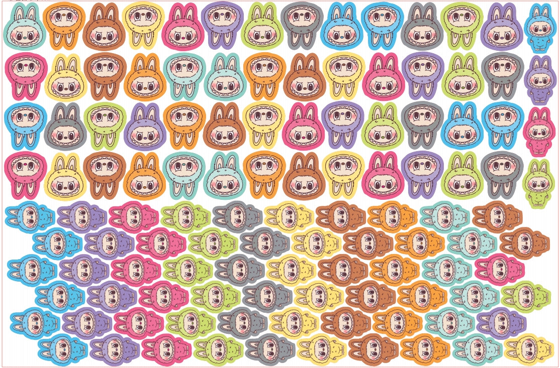 Colorful Labubu-8cm big chip(random mix)