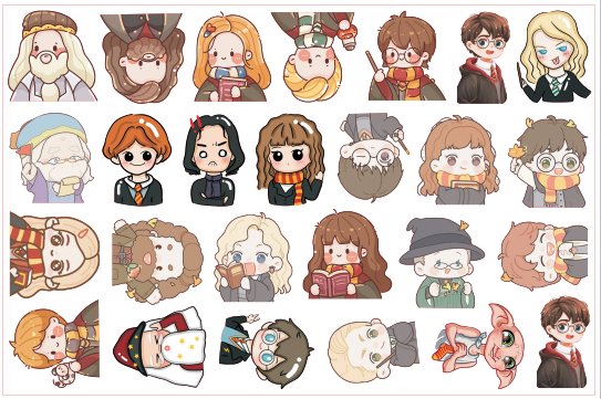 Harry potter cartoon-8cm big chip(random mix)