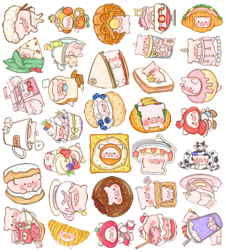 LuLu pig drawing-8cm big chip(random mix)