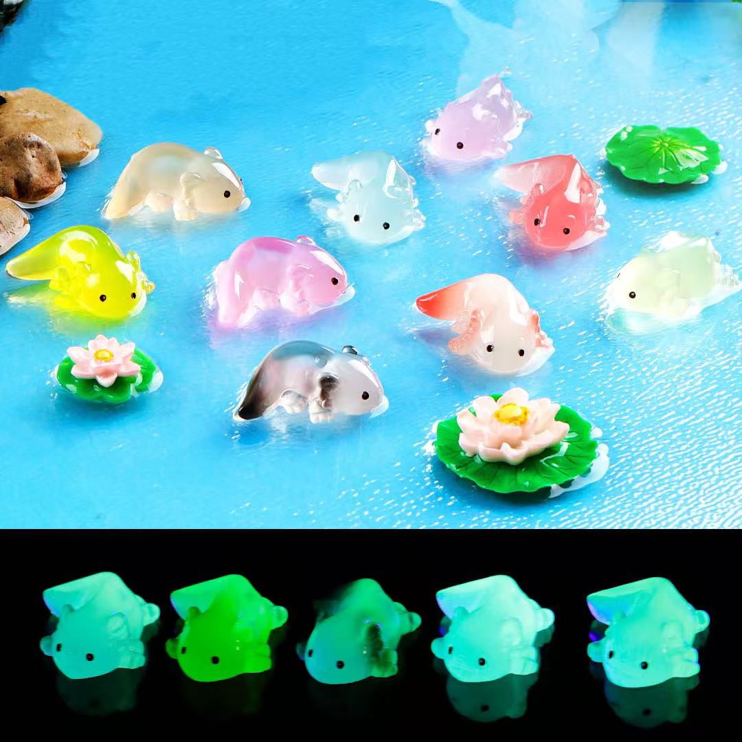 Luminous Axolotls 9 pieces as a set