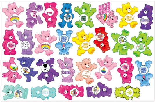 Carebear with sassy words-8cm big chip(random mix)