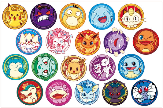 Pokomon Badge-8cm big chip(random mix)