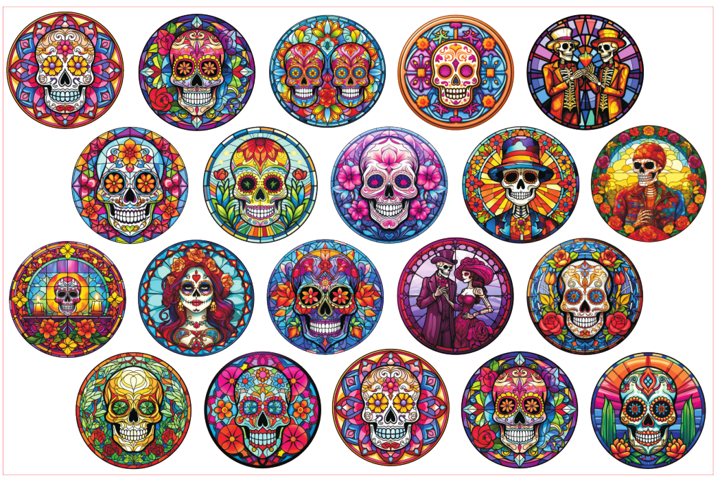 Colored Skull-8cm big chip(random mix)