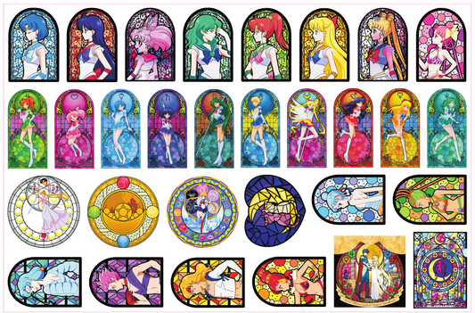 Glass Sailormoon-8cm big chip(random mix)