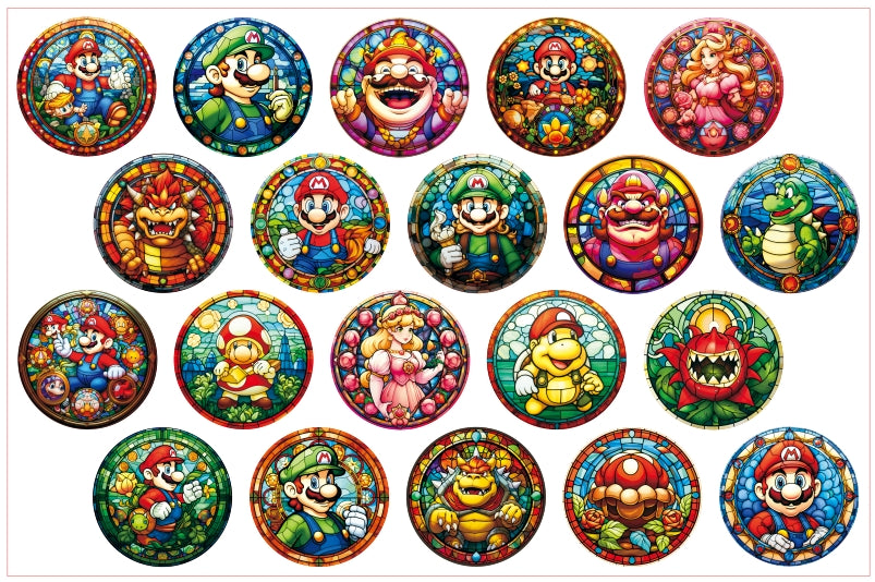 Glass Mario-8cm big chip(random mix)