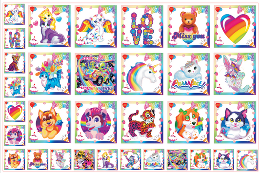 Lisa frank-8cm big square chip(random mix)