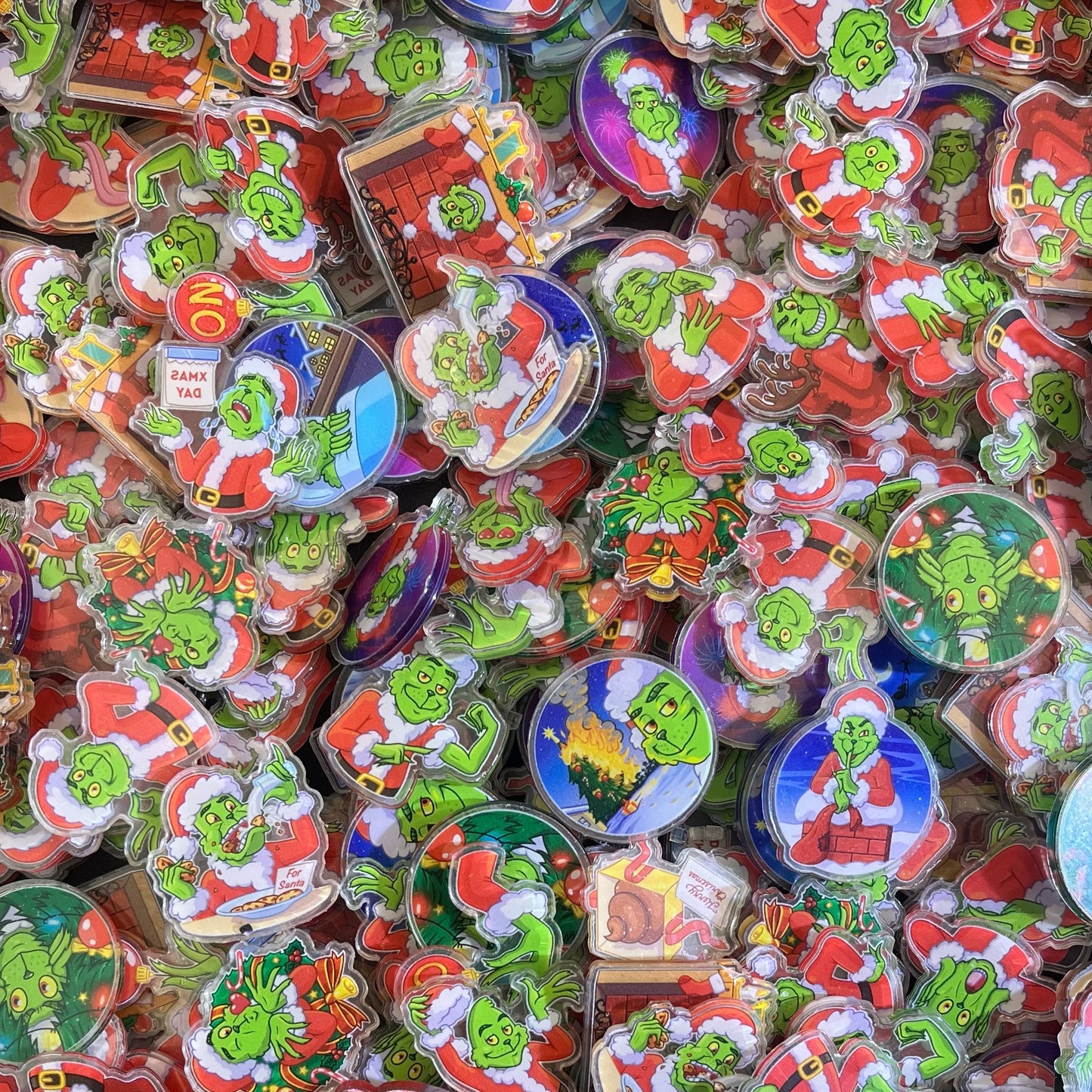 Grinch Christmas 3cm-Acrylic chips