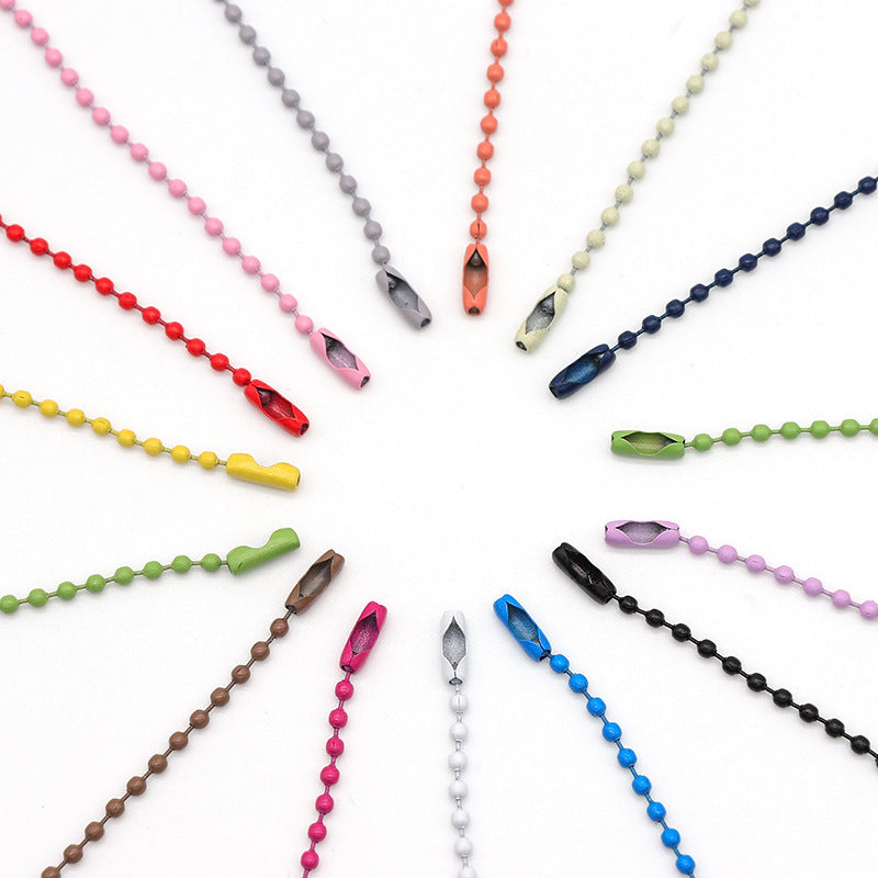 Colored baked paint bead chain(10cm*2.5mm) random mix color