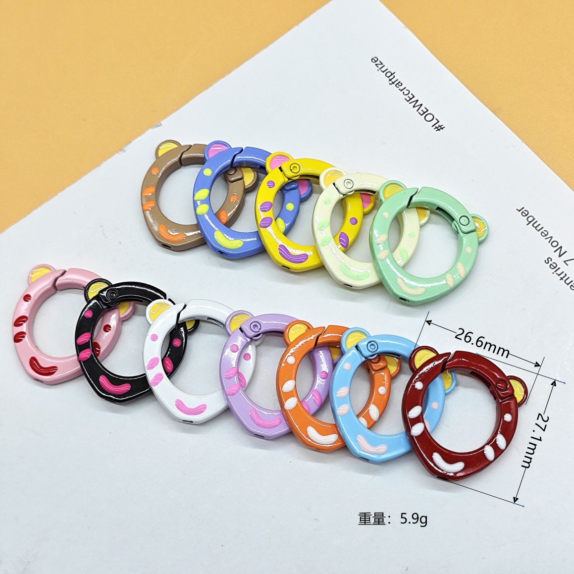 Metal keychain 10pcs (color random)