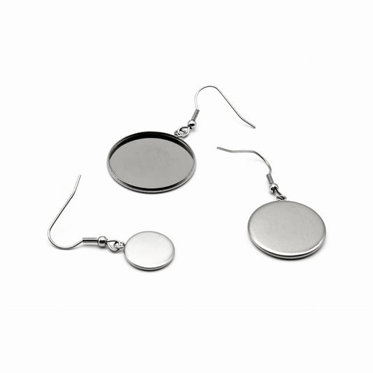 DIY earrings stainless steel round hook earings