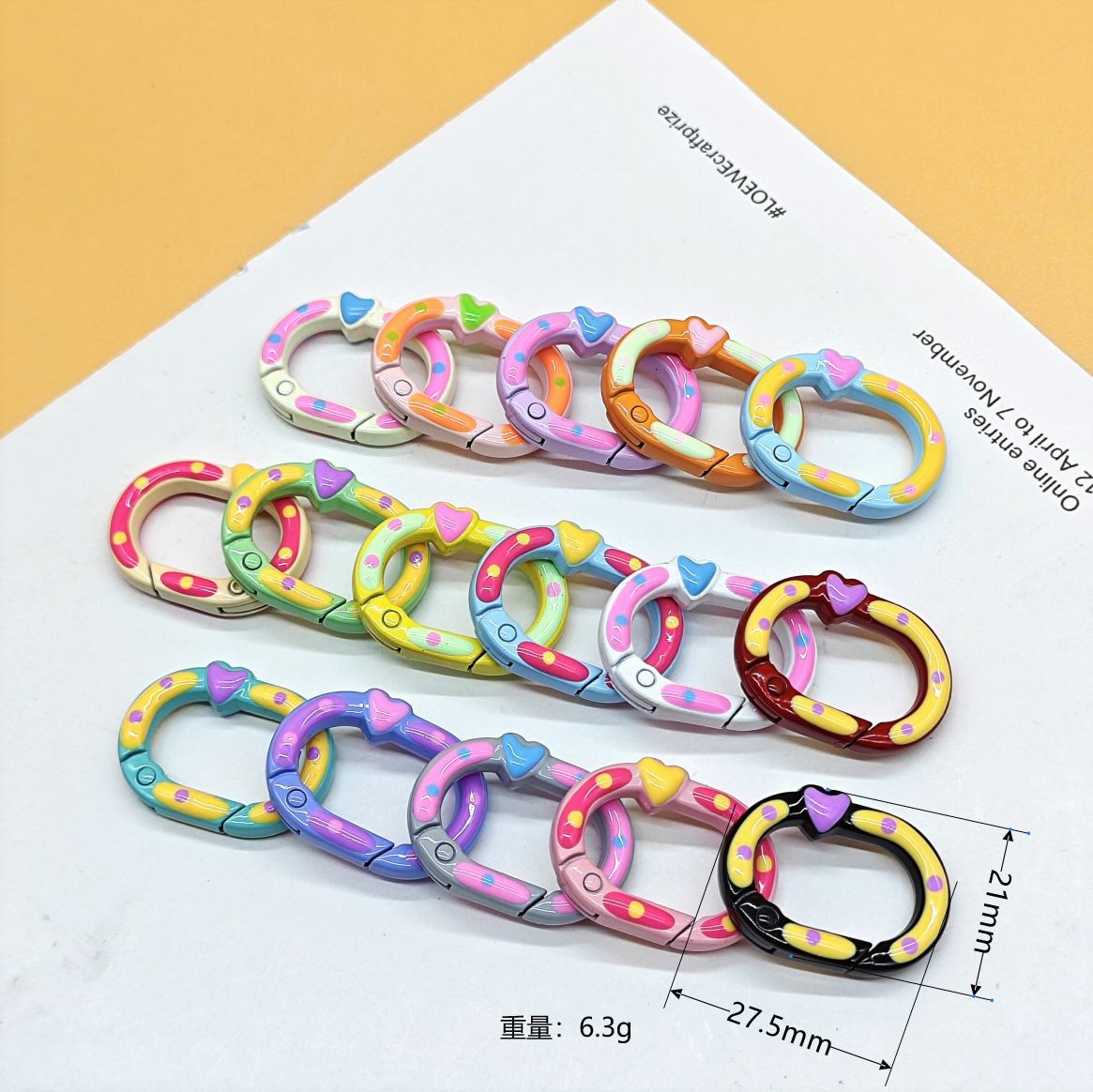 Metal keychain 10pcs (color random)