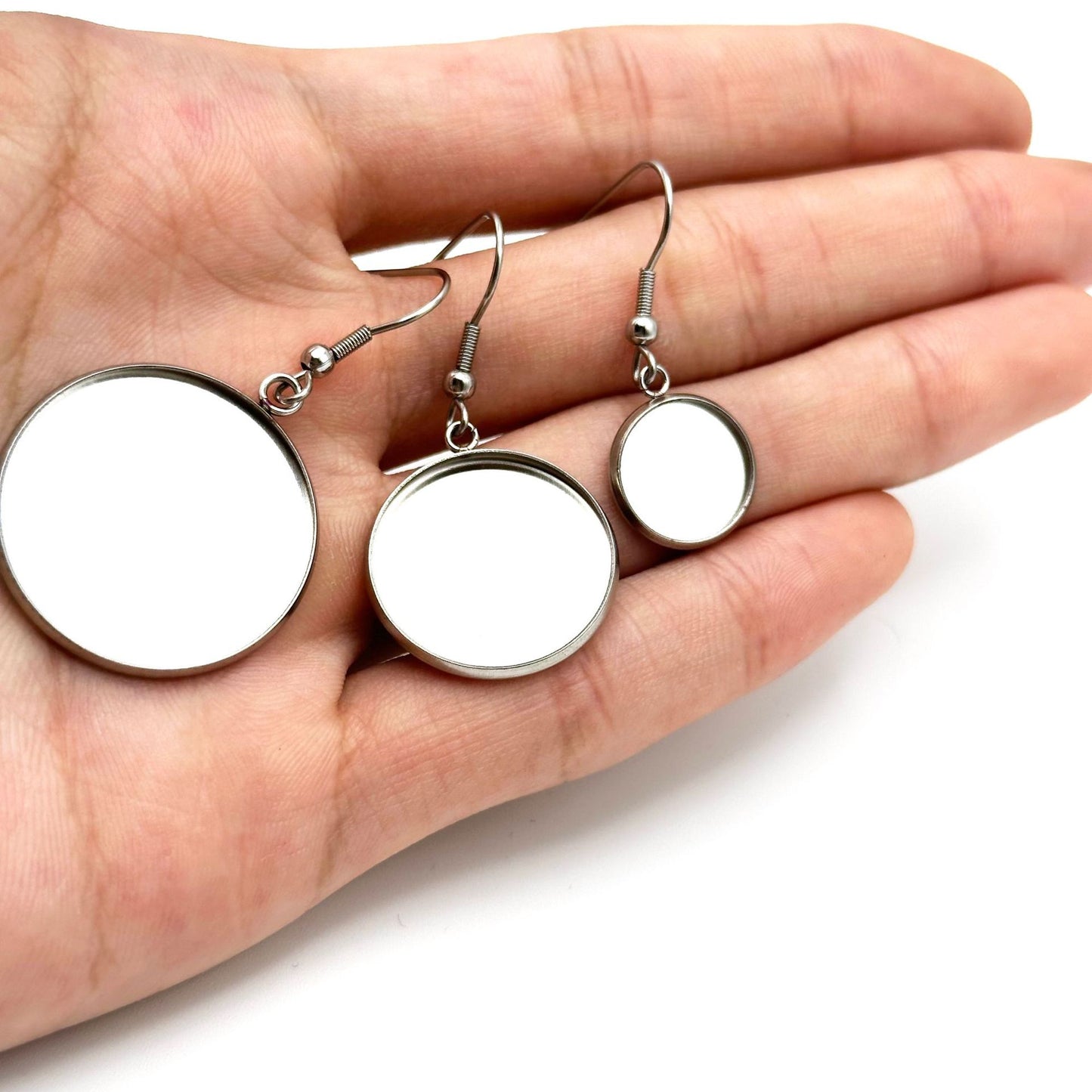 DIY earrings stainless steel round hook earings