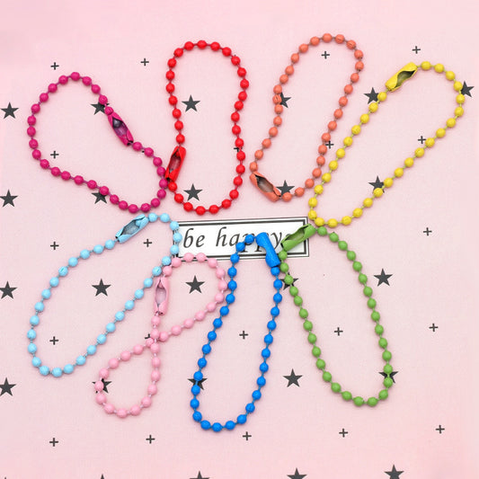 Colored baked paint bead chain(10cm*2.5mm) random mix color