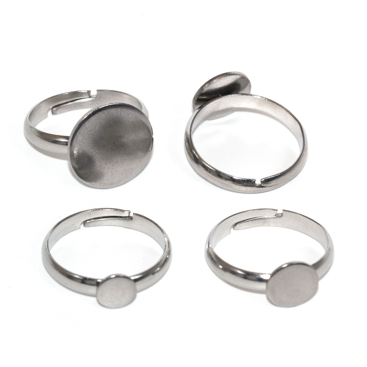 DIY Ring 6mm 18K stainless steel adjustable ring