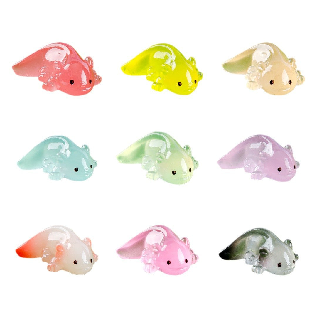 Luminous Axolotls 9 pieces as a set