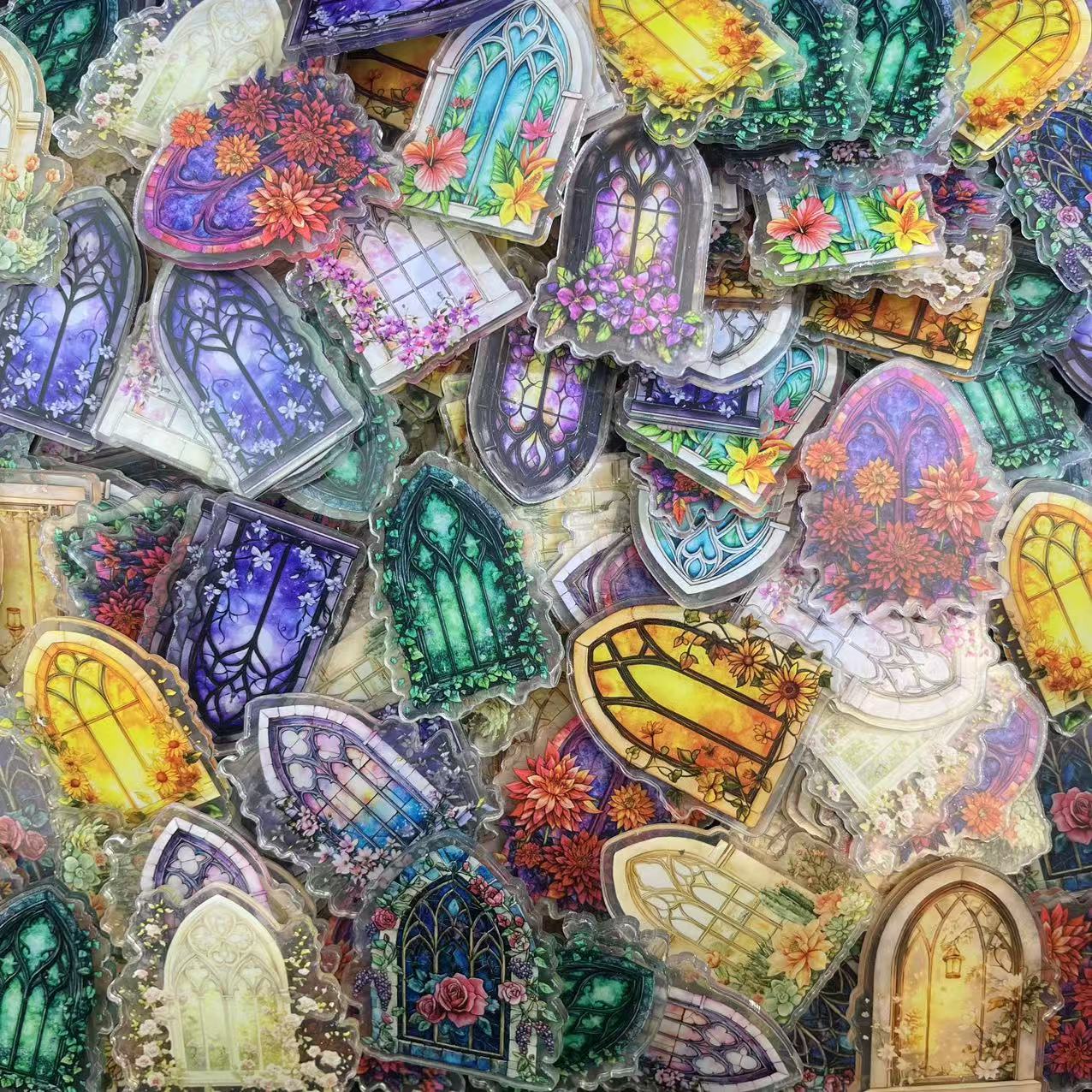 Glass window 4cm-Acrylic chips