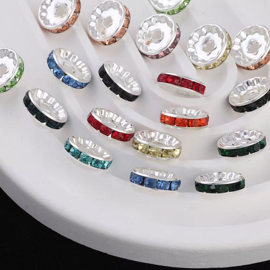 Red stone spacers 100pcs 1set
