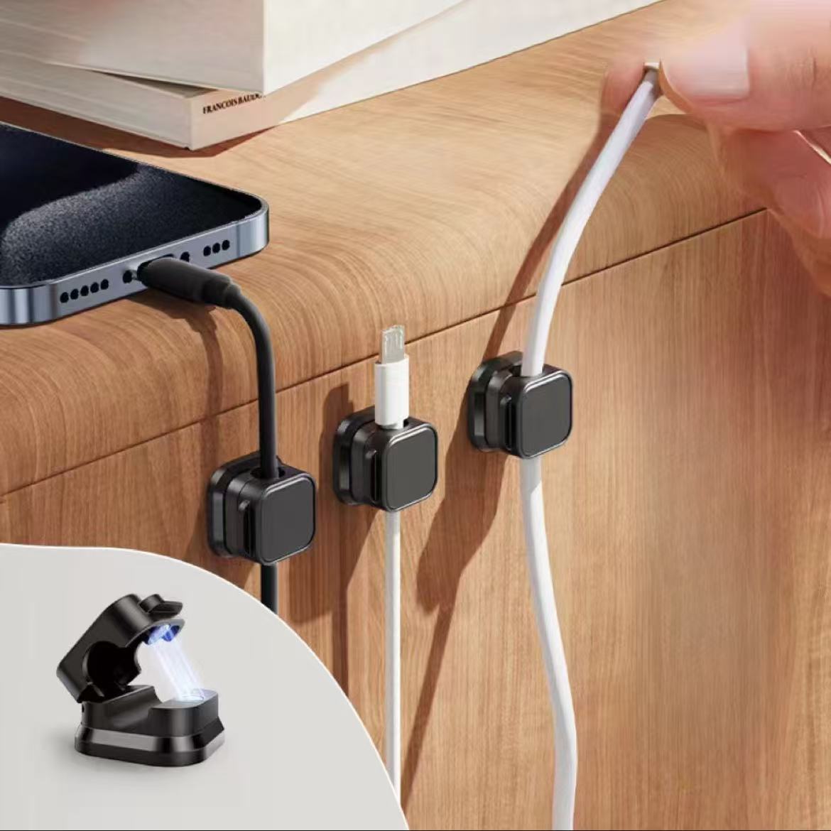 Magnetic wire straightener Charging cable storage holder