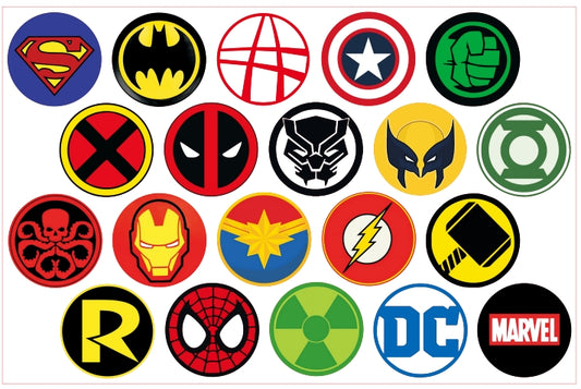 Superhero Badge-8cm big chip(random mix)